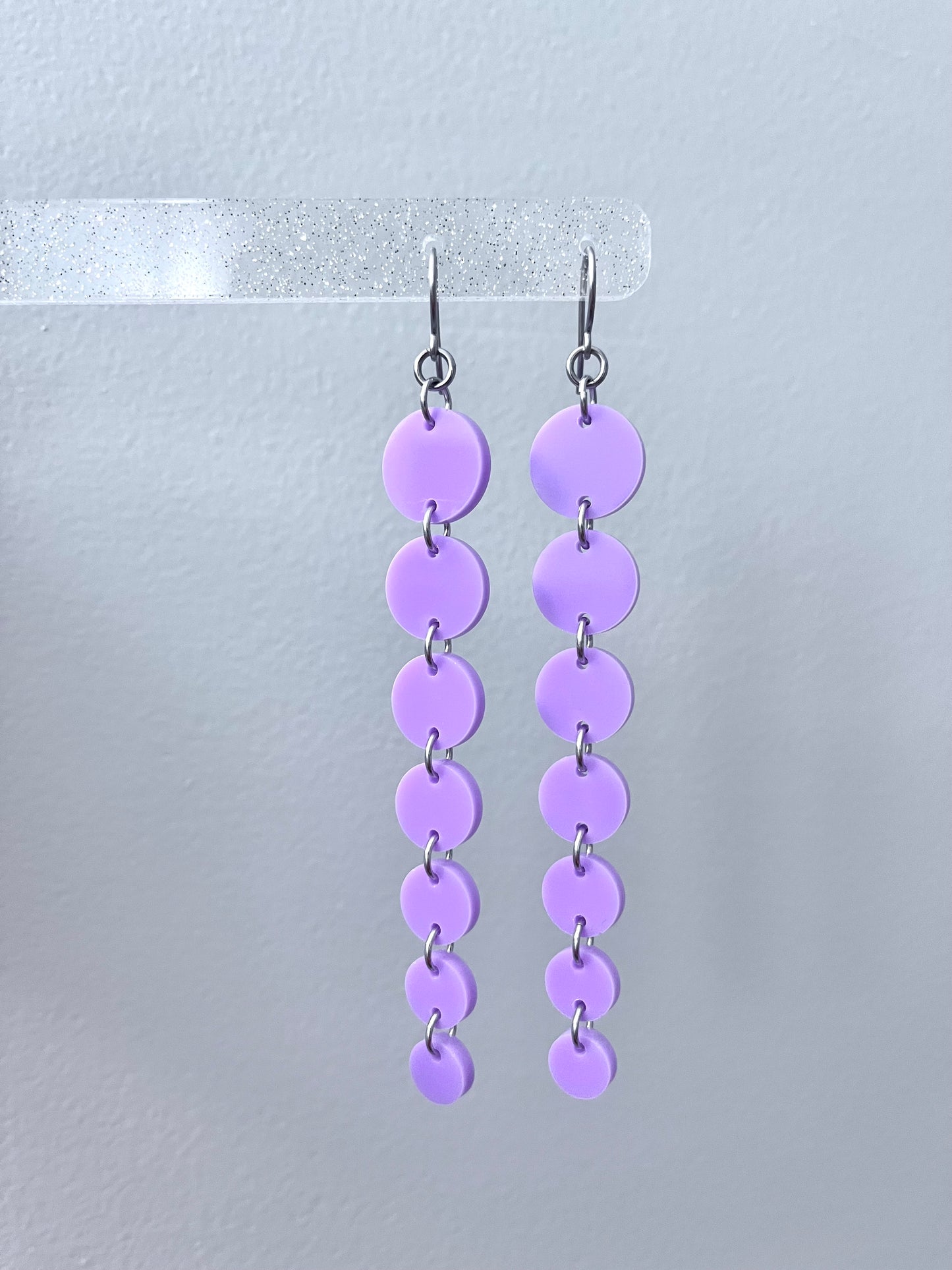 Circle Dangle Earrings - Purple