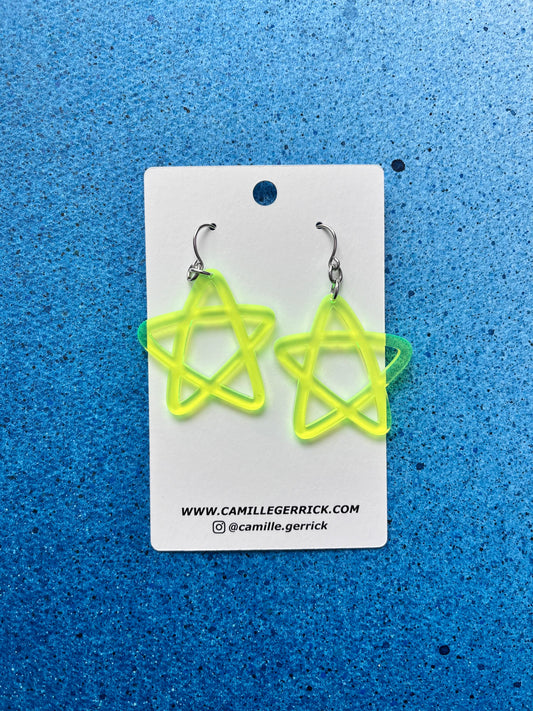 Doodle Star Earrings - Neon Firefly