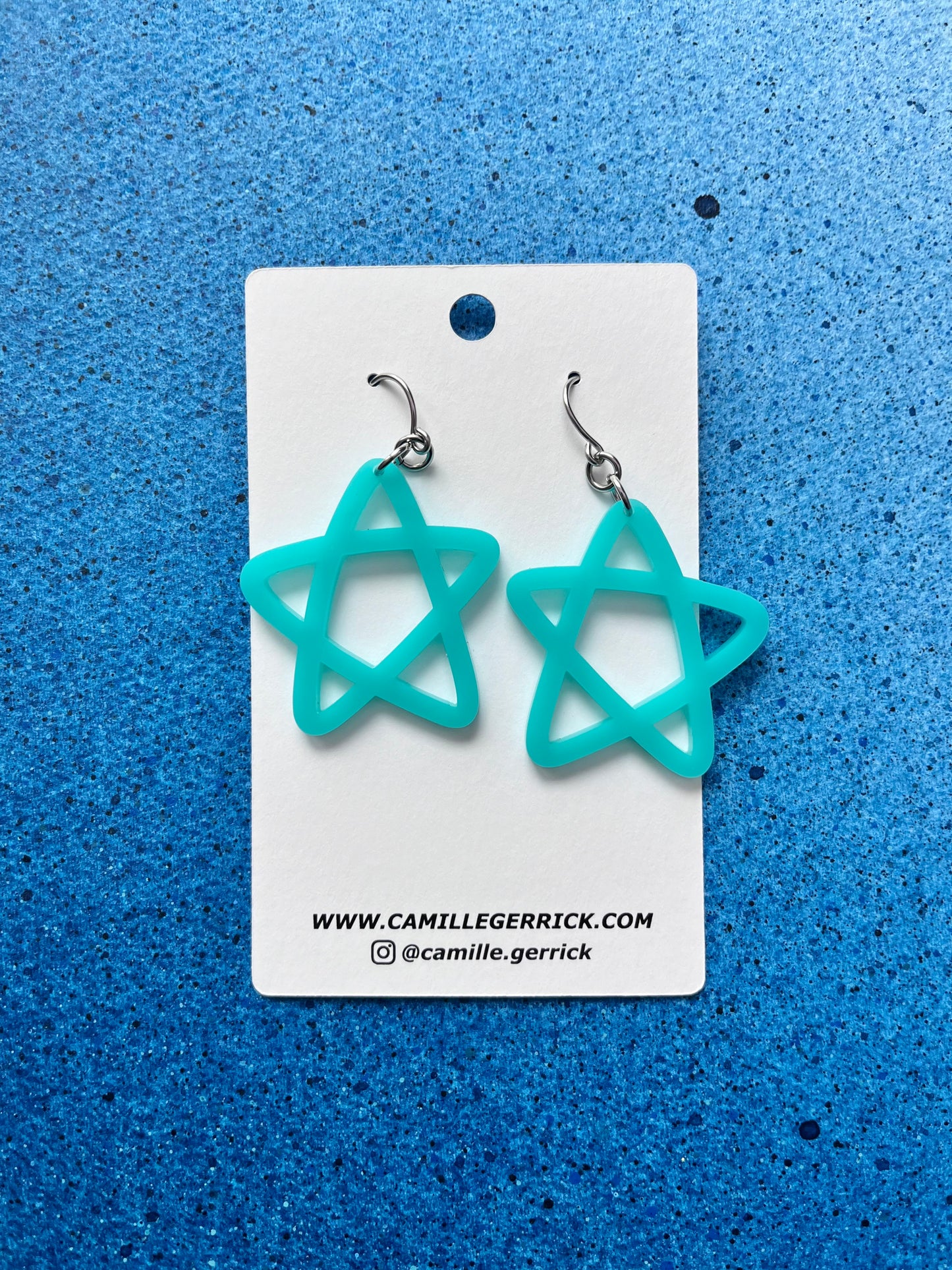 Doodle Star Earrings - Tiffany Teal