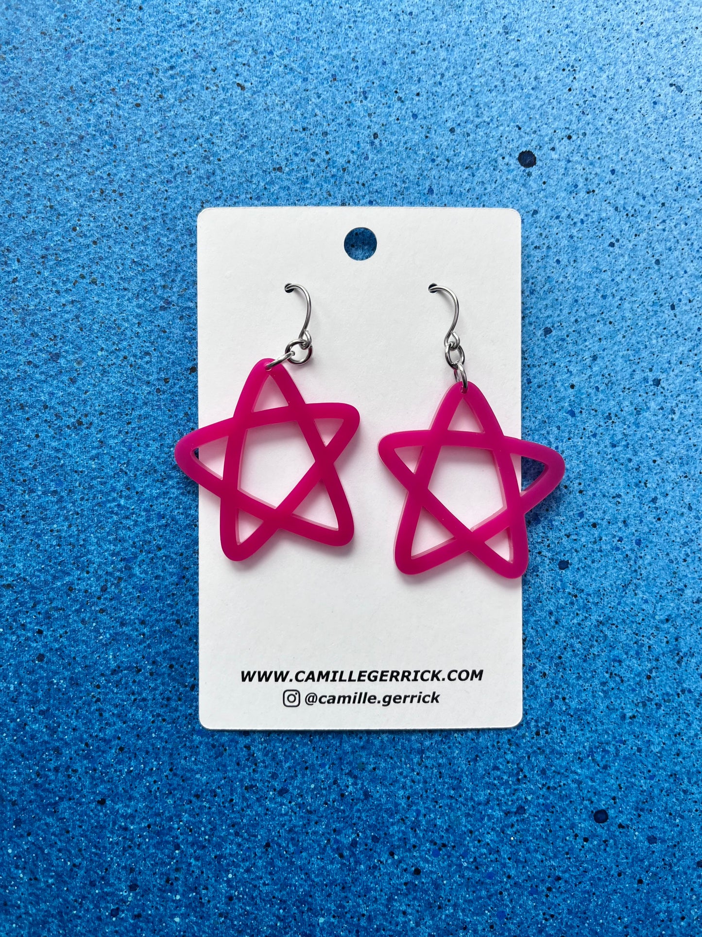 Doodle Star Earrings - Viva Magenta