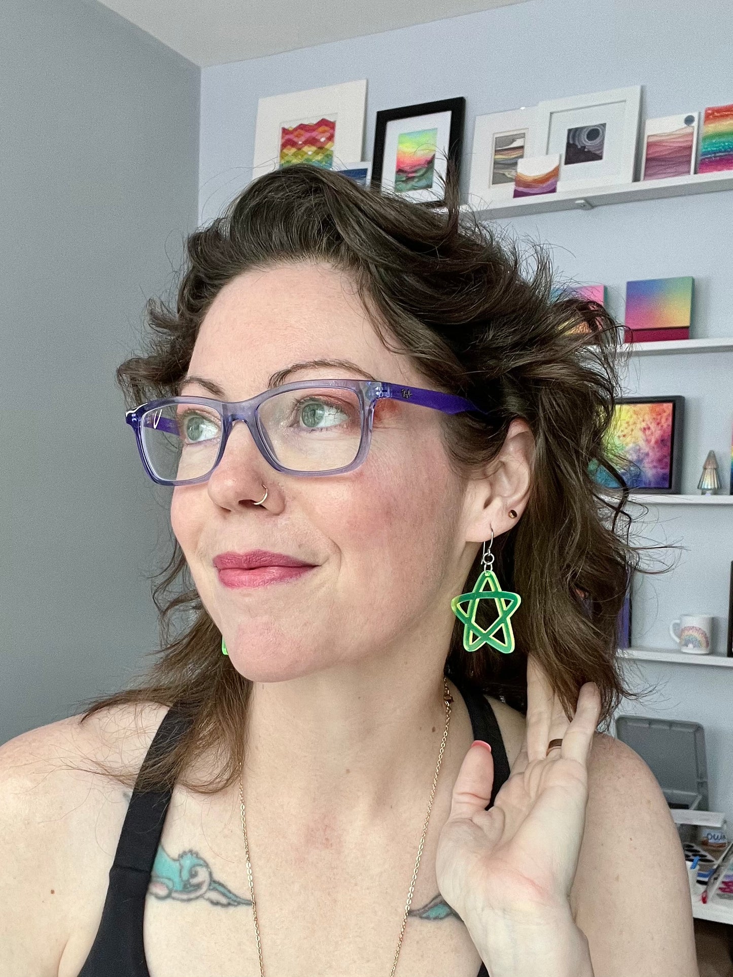 Doodle Star Earrings - Neon Firefly