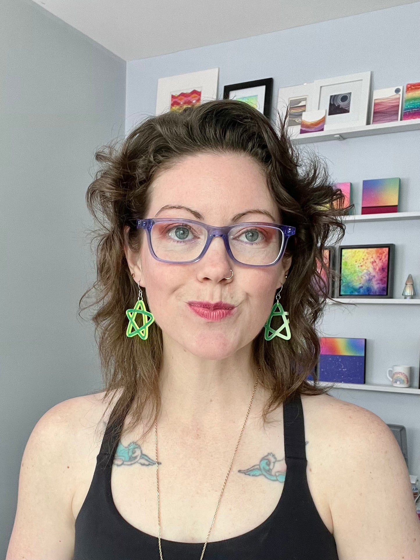 Doodle Star Earrings - Neon Firefly