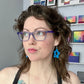 Doodle Star Earrings - Bright Blue